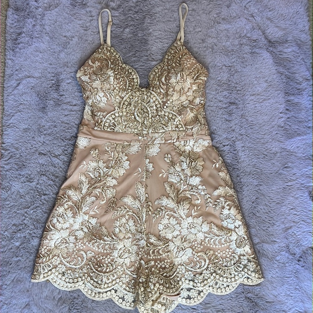 Xenia Boutique Gold Romper